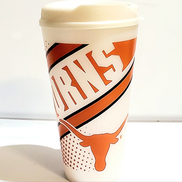TEXAS LONGHORNS LARGE PLASTIC TUMBLER/TRAVEL MUG. THERMOSERVE. LICENSED PRODUCT - Picture 10 of 11